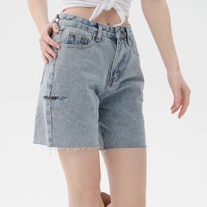 Storets Sloan Denim Shorts Light Wash Cutout Size Small